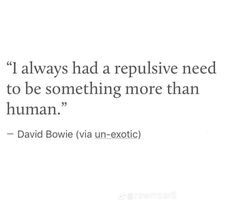 a quote from david bowe on being an exotic