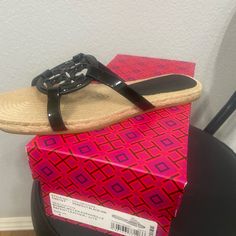 I Received These Beautiful Tory Burch Sandals For My Birthday. They Are Too Big. I Will Be Needing A 5...They Are 6 Trying To Get Enough To Make A Purchase On Ebay For The Same Exact Ones But 5. Never Worn Just Tried Them On. Smoke Free And Pet Free Home.!! Make An Offer!!!! Gucci High Tops, Gucci Loafers, Tory Burch Sandals, Driving Loafers, Black Leather Sandals, Tory Burch Miller, Espadrille Sandals, Gucci Shoes, Tory Burch Shoes