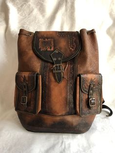 Worn Out Backpack, Medieval Backpack, Rustic Backpack, Adventure Equipment, Old Backpack, Aesthetic Hiking, Soft Leather Backpack, Vintage Leather Backpack, Work Backpack