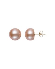 Bloomingdale's Pink Cultured Freshwater Pearl Stud Earrings in 14K Yellow Gold - 100% Exclusive Elegant Rose Gold Earrings Stamped 14k, Classic Yellow Gold Earrings With High Luster, Classic Round High Luster Earrings, 14k Gold Earrings For Formal Occasions, Formal High Luster 14k Gold Earrings, Pearl Earrings Png, Jewellery Shoot, Png Polyvore, College Clothes