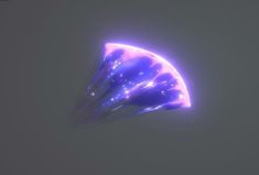 an abstract image of some kind of object in the air with purple and blue lights