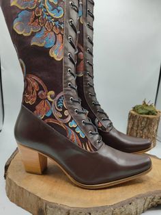 Boots Chunky Heel, Victorian Boots, Boots Knee High, Boots Chunky, Cowboy Western Boots, Boots Knee, Cowboy Western