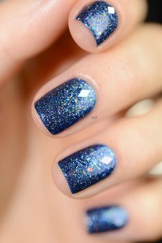 Nail Art | VGP – Portfolio winter nails - http://amzn.to/2iZnRSz Blue Shellac Nails, Winter Wedding Nails, Stars Nails, Navy Nails, Nail Colors Winter, Colorful Nails, Blue Nail, Shellac Nails, Winter Nail