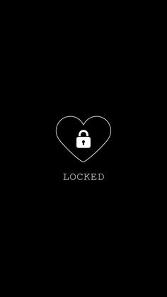 a black background with a lock in the shape of a heart and text locked on it