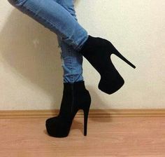 :) Prom Shoes, Womens Black Booties, Platform High Heels, Heel Boots, Heeled Ankle Boots, Vintage Shoes, High Heel Boots, Womens High Heels