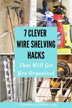 several different types of wire shelving hacks