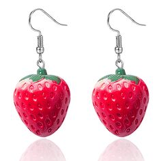 PRICES MAY VARY. Title: Red Strawberry Earrings Funny Sweet 3D Strawberry Drop Dangle Earring,Resin Simulated Strawberry Earrings Lightweight Acrylic Fruit Jewelry for Women. Product Type: Departments > Women > Jewelry > Earrings > Drop & Dangle Strawberry Shortcake Halloween, Fruit Clothes, Strawberry Clothing, 3d Strawberry, Apple Costume, Strawberry Costume, Christmas Gift Earrings, Unique Fruit, Strawberry Earrings