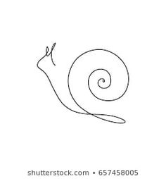 a single line drawing of a snail