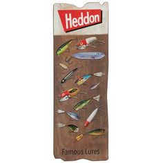 heddon famous lures are on display in a cardboard package for $ 3 99