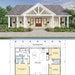 the floor plan for this small house is shown in two different views, and on top of