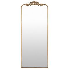 an ornate gold framed mirror on a white background