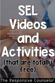 the words sell videos and activities that are totally free on top of a photo of children's hands