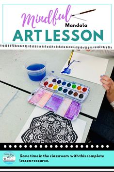 an art lesson for kids with the title mindful art lesson, and instructions on how to use it