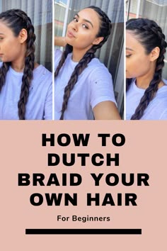 Dutch Braid Curly Hair, Easy French Braid, Braid Your Own Hair, French Braids Tutorial, How To Braid, Dutch Braid Hairstyles, Braiding Your Own Hair, Boxer Braids, French Braid Hairstyles