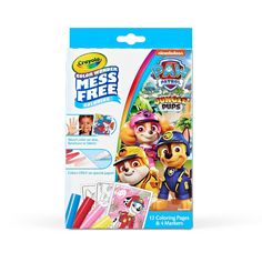 the paw patrol mess free coloring book with markers and markers, includes two color pencils