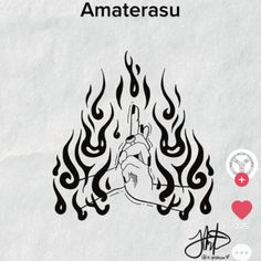 the cover art for amaterasu's album, which features flames and hands