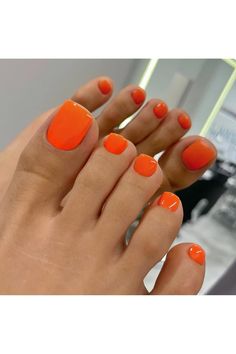 Orange Square Press on Toenails Short,Glossy Fake Toenails Acrylic Toe Nails,Pure Colored Artificial Toenails for Women Girls,Glue-on Fake Toe Nails 24 Pcs Toe Acrylic, Orange Toe Nails, Toenails Acrylic, Nails Glossy, Acrylic Toe Nails, Acrylic Toes, Toe Nail Color