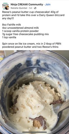 an ice cream recipe is shown in the bottom right hand corner and on the left