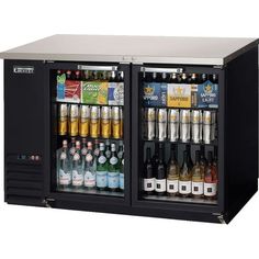 an image of a beverage cooler with drinks in it