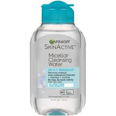 SkinActive Micellar Cleansing Water All-in-1 Waterproof Makeup Remover -  Garnier SkinActive Waterproof Micellar Cleansing Water gently cleanses skin, refreshes skin and removes waterproof and long-wear makeup all in 1 step.    Benefits     Micellar Cleansing Water cleanses, removes waterproof makeup and refreshes skin Micellar lifts away dirt, oil, and makeup without harsh rubbing leaving skin clean and refreshed Removes tough makeup even the leading wipes can't, leaves less waterproof mascara Powerful Makeup, Garnier Micellar Water, Garnier Micellar Cleansing Water, Diy Makeup Remover, Waterproof Makeup Remover, Garnier Skinactive, Long Wear Makeup, Garnier Micellar, Garnier Skin Active