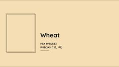 a white square with the word wheat on it and an image of a door in the middle