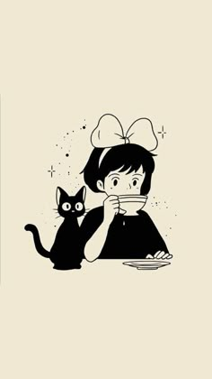 Cute Ghibli Wallpaper, Cute Ghibli, Ghibli Wallpaper, Studio Ghibli Background, Kitten Wallpaper, Cat Wallpapers, Cozy Summer, Cocoppa Wallpaper, Ghibli Artwork