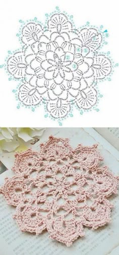 an image of crocheted doily on top of a book