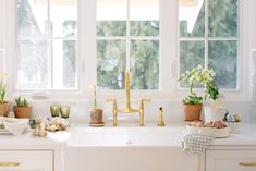 the kitchen sink is clean and ready to be used as a place for cooking or eating