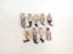 a group of small figurines sitting on top of each other