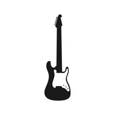 an electric guitar silhouetted against a white background