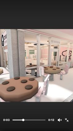 a virtual view of a restaurant with tables and chairs in the middle of the room