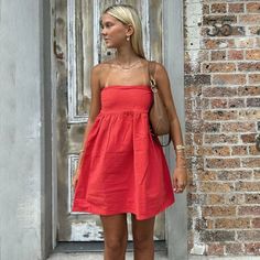 Solid Tube Bandeau Mini Dress – Free From Label Strapless Beach Dress, Short Mini Dress, Pink Mini Dresses, Red Mini Dress, Belleza Natural, Outfit Casual, White Mini Dress, Short Dress, Casual Outfit