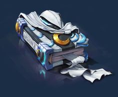 an image of a book that is made to look like a character from overwatch