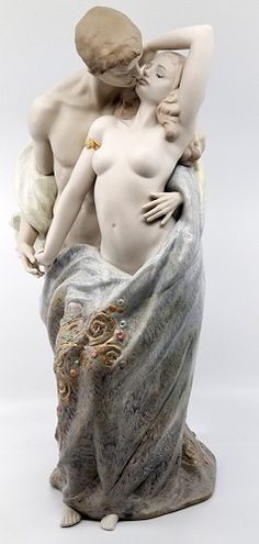 Giuseppe Armani | Venetian Night Gondola Porcelain Dolls For Sale, Anatomy Sculpture, Greek Statues, Lladro Porcelain, Lladro Figurines, Blue And White Fabric, Pink Aura, Marble Statues, Man In Love