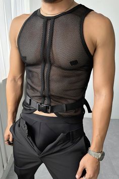 Fishnet Fabric, Body Washes, Dark Wear, Fitness Transformation, Men Fashion Casual Outfits, Male Fashion, Edgy Look, Be Bold, Mens Street Style