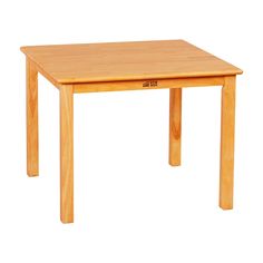 a small wooden table with two legs and a square top on an isolated white background