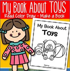 a book about toys with the title'my book about toys read color draw - make a