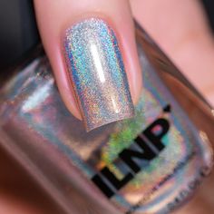 MEGA is the mother of all holographic nail polishes, period.

It is not a top-coat. It’s a full-blown 100% all-thriller, no-filler super premium holographic nail polish.

That’s right! Each bottle of MEGA is JAM PACKED with a blend of ONLY the highest quality holographic pigments on the market today.

The moment you step outside into the sun wearing this bad-boy (or girl), you and anyone nearby are almost certain to be overwhelmed with the most vibrant fingertip rainbows you could ever imagine! Black Nail Varnish, Red Glitter Nail Polish, Shimmer Nail Art, Rose Gold Nail Polish, Silver Nail Polish, Chrome Nail Polish, Boutique Nails, Shimmer Nail Polish, Metallic Nail