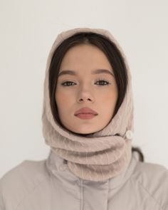 This women's scarf with a hood is made of pure cotton and has a fleece lining, so it will warm you and protect you from the cold winter wind.👌 This hat is so cozy, soft and warm, it is very comfortable to use because it goes as hat and neck warmer together. There are different colors, so you can choose exactly what will fit to your style. SEND AS GIFT: ❤️ If you need gift box, congratulatory message and express shipping, you can choose it all during checkout the order in the cart. (You can type One Size Hat For Winter Cold Weather, Warm Winter Hats One Size, Cozy Warm Winter Hats, Warm Cozy Winter Hats, One Size Beanie For Outdoor Winter, One Size Windproof Winter Hats, One Size Winter Hat For Outdoor, Windproof Winter Hats One Size, Beige Casual Bonnet For Cold Weather