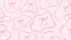 a pink background with bows and ribbons