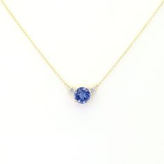 "14k Natural Tanzanite Diamond Necklace | 7.0MM Tanzanite Pendant | Tanzanite Charm | Real Gold Necklace | White Gold Tanzanite Necklace | Anniversary Gift P R O D U C T 𝄪 D E T A I L S ✽ Metal: 14k Yellow Gold, White Gold & Rose Gold ✽ Chain Length: 14\" - 20\" (Classic Rolo Chain) ✽ Center Stone: 7.0 mm Natural Tanzanite (approx. 1.3ct) ✽ Diamond Size: 2.8 mm x 2pcs (total 0.18ct) ✽ Diamond Color: G ✽ Diamond Clarity: VS-SI1 ✽ Made to Order O T H E R 𝄪 I N F O R M A T I O N ▪ All items are c Tanzanite Pendant Necklace, Yellow Gold Tanzanite Necklace For Anniversary, Real Gold Necklace, Tanzanite Bracelet, Tanzanite Pendant, Necklace White Gold, Tanzanite Necklace, Tanzanite Jewelry, Tanzanite Diamond