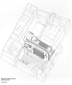 an architectural drawing of a kitchen and living room in a house, with the floor plan drawn