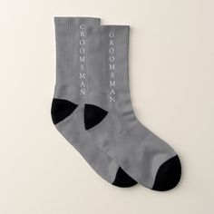 Make your own custom socks. Personalize this design with your own text. You can further customize this design by selecting the "customize further" link if desired. Wedding Party Gifts Groomsmen, Wedding Socks, Groomsmen Wedding, Custom Socks, Gifts For Wedding Party, Mens Fashion Shoes, Bachelor Party, Text You, Groomsman Gifts