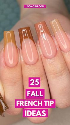 Autumn Color French Tip Nails, French Tip Nails For September, French Tips Fall Colors, November Nails Fall French Tip, Soft Gel French Tip, Thanksgiving Nails Fall French Tip, Fall Nail French Tips Autumn, French Nail Fall Designs, French Tip Fall Nail Designs Square