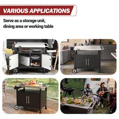 an advertisement for the outdoor kitchen and grilling area