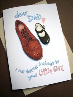 a father's day card with two shoes