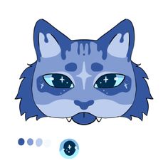 a cat with blue eyes and stars on it's face