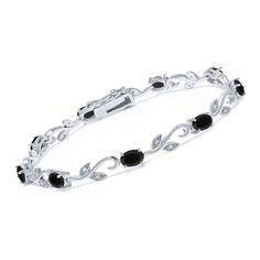 PRICES MAY VARY. Intricate Greek Vine Design: Elevate your style with the enchanting Greek Vine design of this tennis bracelet. Meticulously crafted in 925 sterling silver, the intricate vine pattern adds a touch of timeless elegance to the piece. Bold Black Onyx Gemstones: Adorned with striking black onyx gemstones, this bracelet boasts a bold and sophisticated look. The deep, rich color of the onyx stones adds a sense of mystery and allure, making it a statement accessory for any occasion. Daz Elegant White Gold Bracelets With Gemstone Accents, Fine Jewelry With Black Gemstone Accents, Elegant Sterling Silver Bracelet With Gemstone Accents, Elegant Black Jewelry With Gemstone Accents, Elegant Tennis Bracelet With Gemstone Accents, Elegant Black Tennis Bracelet For Anniversary, Black Oval Gemstone Accent Jewelry, Black Oval Jewelry With Gemstone Accents, Elegant Black Sterling Silver Bracelet As Gift