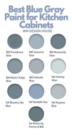 the best blue gray paint for kitchen cabinets and walls, with different color choices to choose from