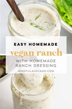 an easy homemade vegan ranch with homemade ranch dressing